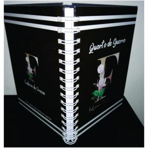 Caderno de Orações 100 folhas Sulfite 90g 15 X 20 cm 4x4 Colorido Laminação fosca ou Brilho Capa dura Personalizada Wire-o 